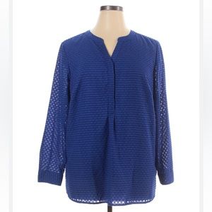 Talbots Long Sleeve Polka Dot Top Lined Button Front - Size SP S PS